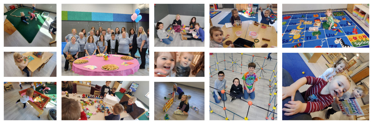 Collage of photos from the waverly child care center